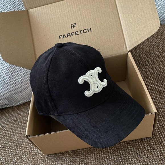 Celine Black Cotton Hats - Picture 7 of 9